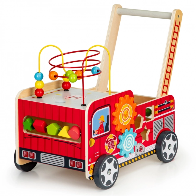 Holz-Lernlaufwagen mit Bauklötzen - Feuerwehrwagen ECOTOYS