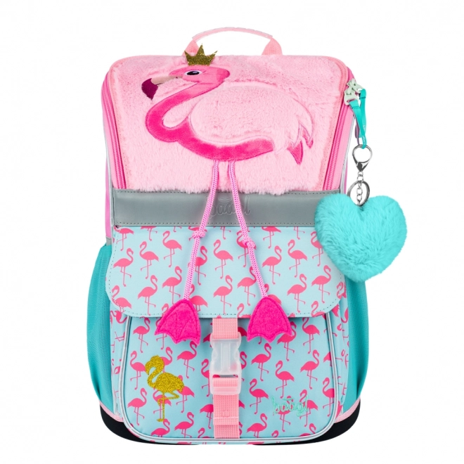 Schooltas met flamingopatroon
