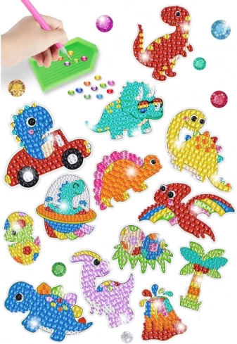 Autocollants colorés sur le thème des dinosaures