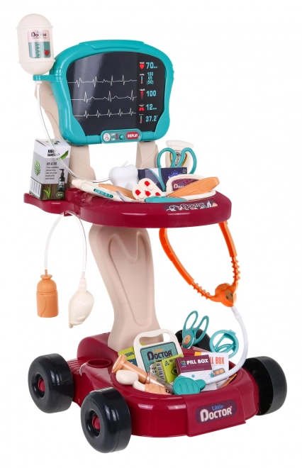 Dokterskarretje met röntgenpaneel voor kinderen 3+ met 29 accessoires