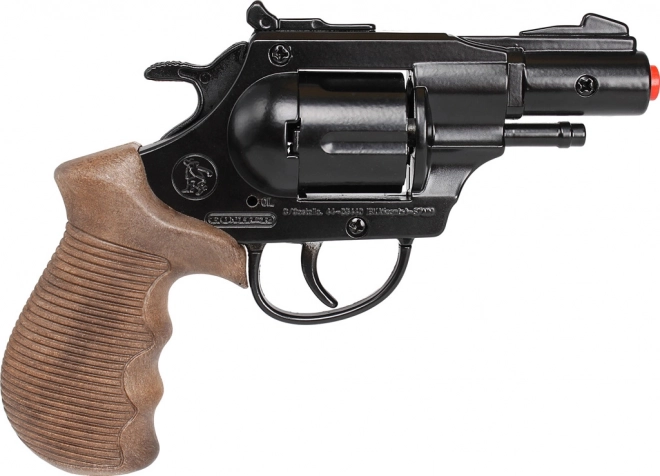 Metalen zwarte politie revolver Gold Collection - 12 schoten