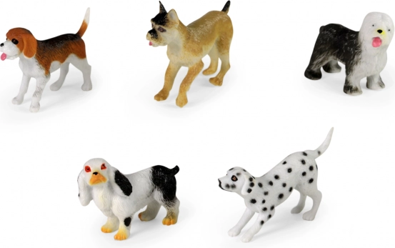 Set aus Mini-Kunststoff-Hündchen Mini ZOO 7 cm – 5 Stk.