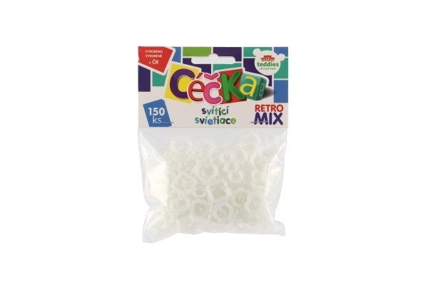 Céčka lichtgevend 150 st retro mix plastic in zak