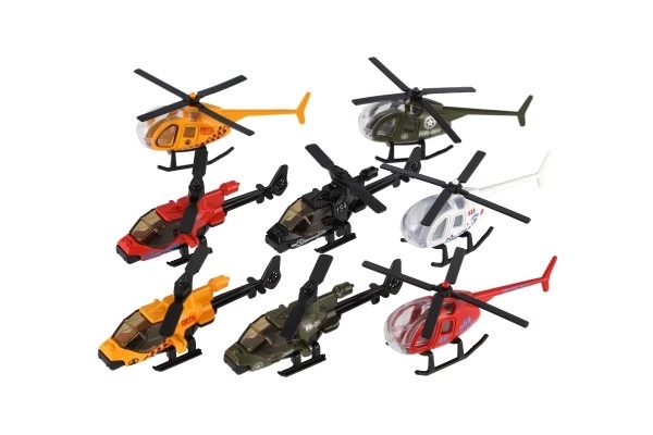 Metalen en plastic helikopter voor kinderen 10 cm