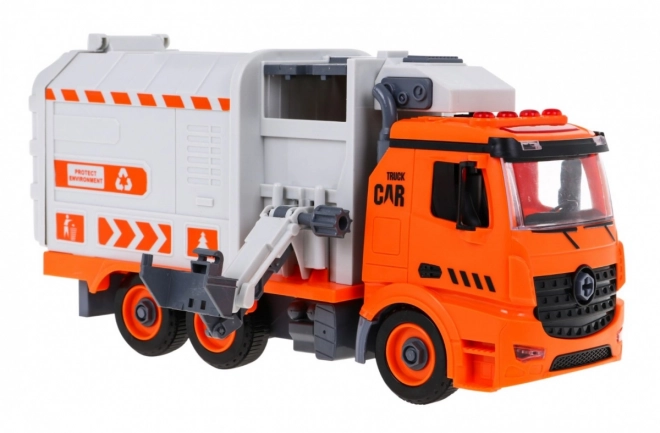 Interactieve vuilniswagen voor kinderen 3+ Leert over ecologie + 4 containers + afvalkaart