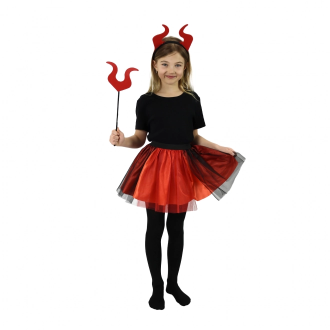 Kinderkostüm Teufelin mit Tutu-Rock und Accessoires