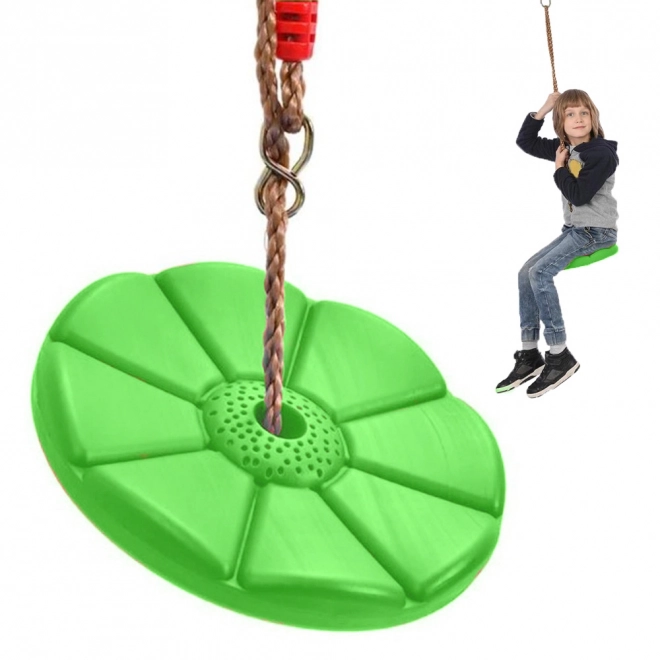 Children's garden swing flower disc round – Green