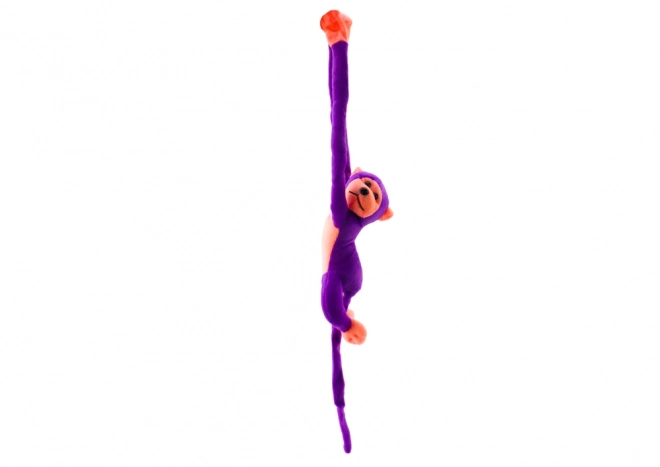 Opgezette mascotte aap met geluid Paars 80 cm