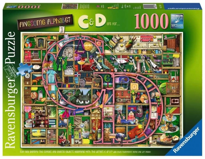 RAVENSBURGER Puzzel Geweldige alfabet - letter C en D 1000 stukjes