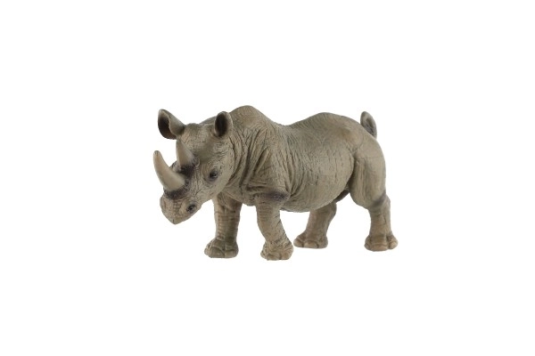 Neushoorn met twee hoorns van plastic 14 cm in zakje