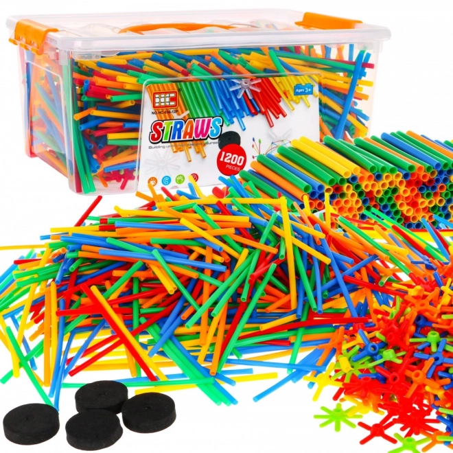Creatieve bouwset – rietjes 1200 stuks