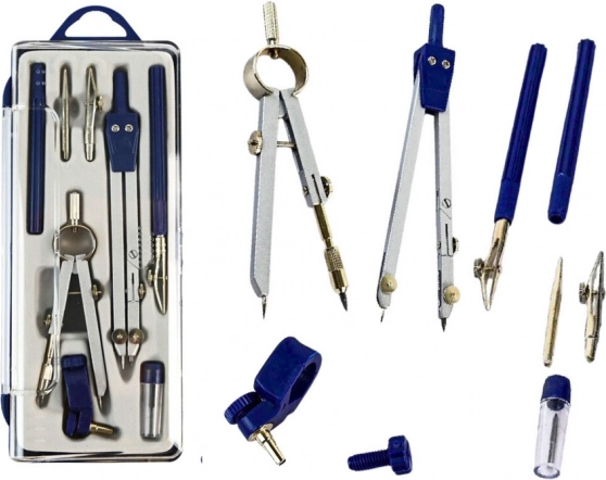 Set of Geometric Compasses with Organizer, 9 pcs