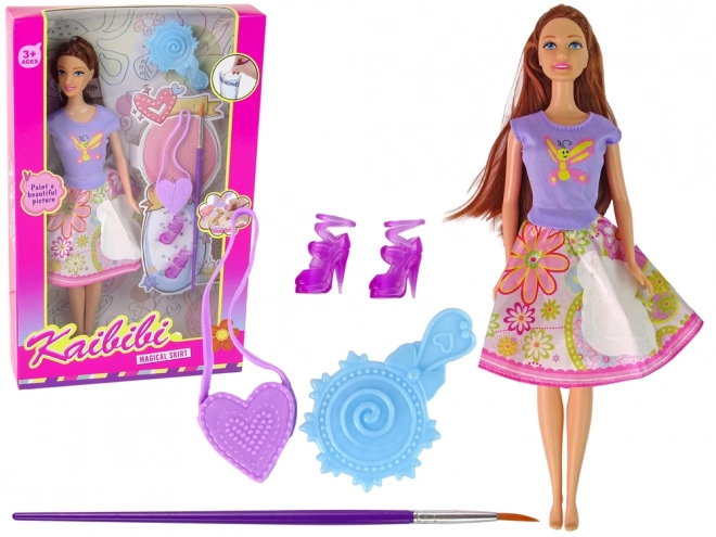 Lange Haare Malerei Kleid Puppe – Brünette