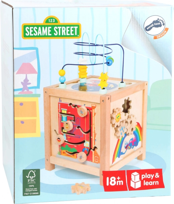 Cube d’activités motrices en bois pour enfants