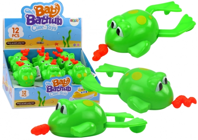 Groene zwemkikker - schroefspeeltje voor in bad