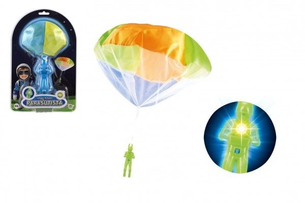 Gloeiende parachutist met parachute 12 cm