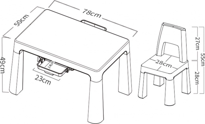 Plastic tafeltje met stoelen FREEON Neo wit en roze