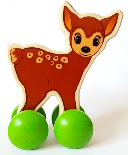 Houten hert op wieltjes HESS