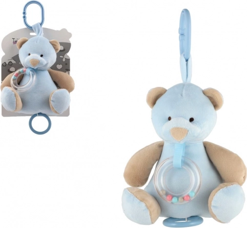 Musical plush hanging teddy bear 18 cm – blue