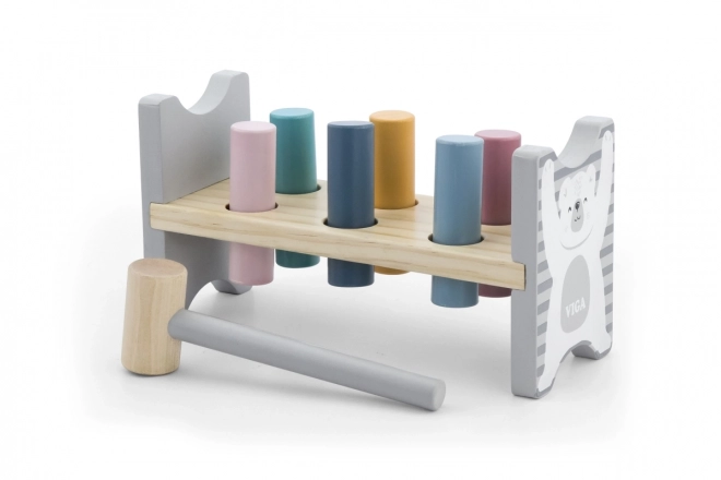 VIGA PolarB Holzbank mit Hammer – Montessori-Spielzeug