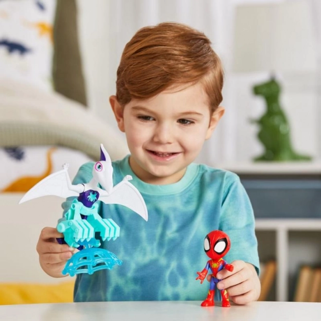 Spider-man spidey en zijn fantastische vrienden figuur met dinosaurus en accessoires