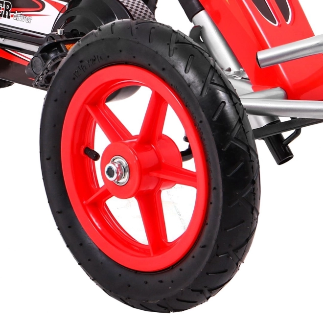 Gokart Full Ahead AIR met pedalen voor kinderen 3+ Rood + Verstelbare stoel + Opblaasbare wielen + Handrem
