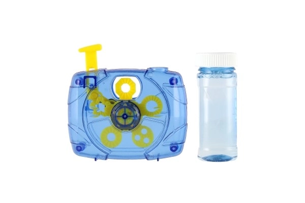 Bublifuk camera mechanisch 9x9cm met inhoud plastic op kaart