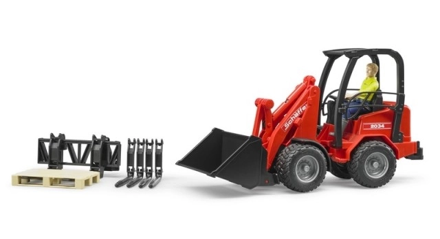 Rode lader Bruder Schäffer 2034 met figuur en accessoires