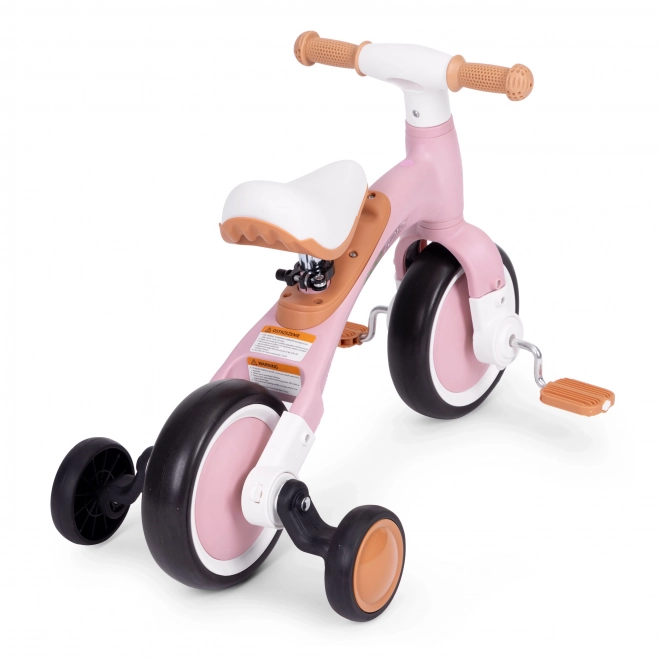 Balansfiets met pedalen - trainingszijwielen 3in1 ECOTOYS – Roze