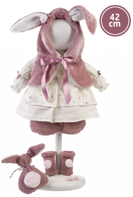Llorens 424J JULIA - realistische pop met geluiden en zacht stoffen lijfje - 42 cm