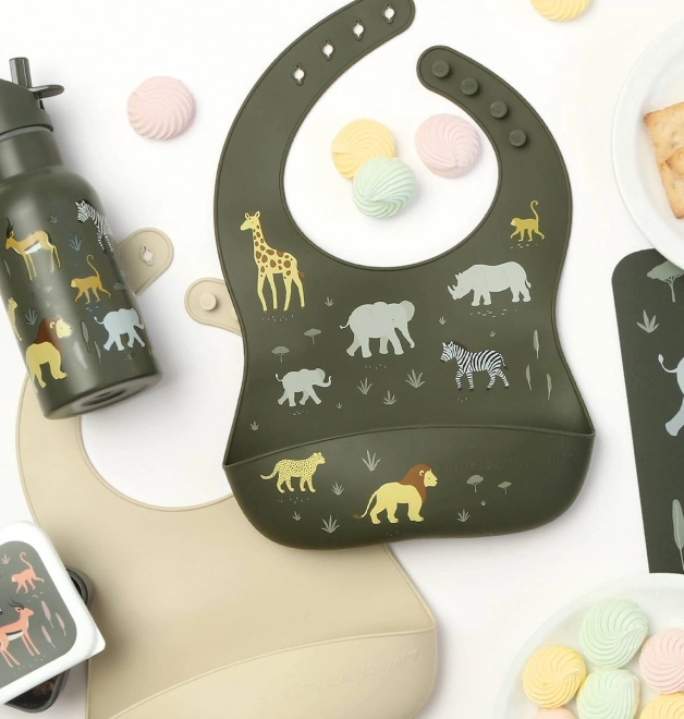 Siliconen baby slabben met vlinderontwerp – Savannedieren