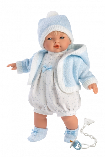 Realistische Puppe Llorens Roberto mit Geräuschen und weichem Körper 33 cm