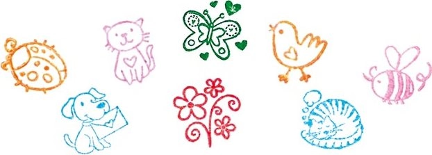 Cheerful meadow animal motifs