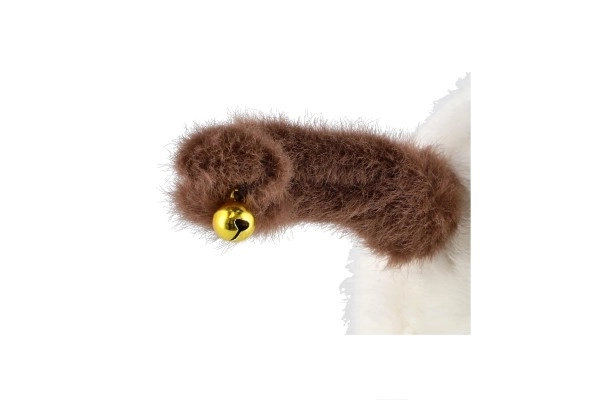 Uitrekkende pluche katje met bel 10 cm