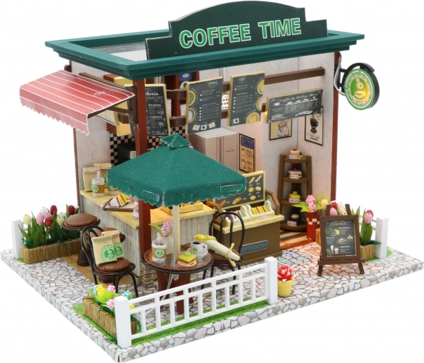 Mini Coffee Time Café – creative building kit with LED lighting