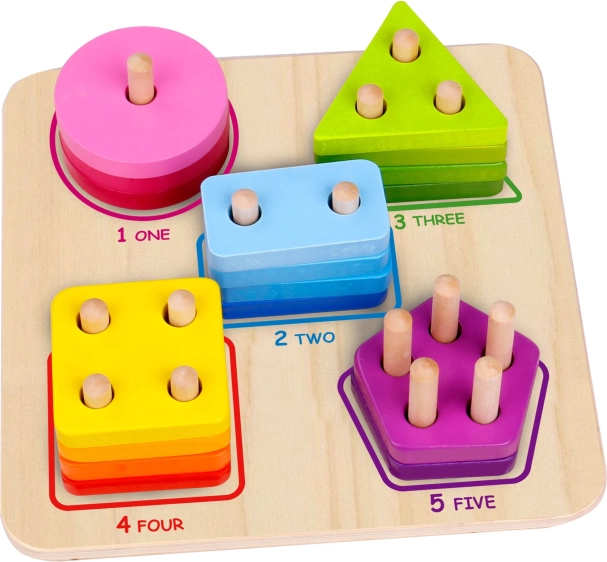 Tooky Toy wooden geometric sorter for learning shapes and counting
