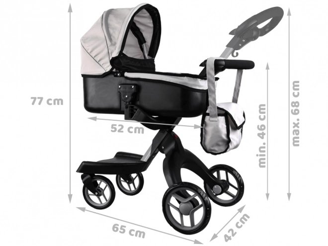 Grote diepe wandelwagen voor poppen – Beige