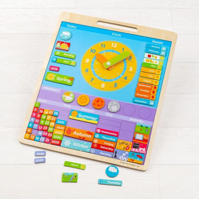 Englischer magnetischer Kalender mit Uhr BIGJIGS TOYS