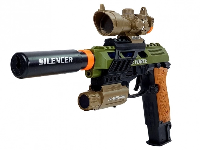 Militaire Set Pistool Geweer Mes Medaille Doel Geluid