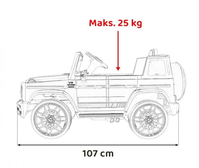 Mercedes AMG G63 voor kinderen wit + afstandsbediening + MP3 LED + langzame start + EVA + gordels