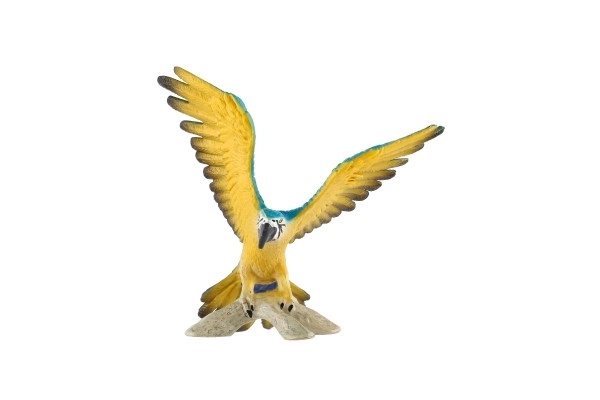 Ara ararauna plastic speelgoed 9cm in zak