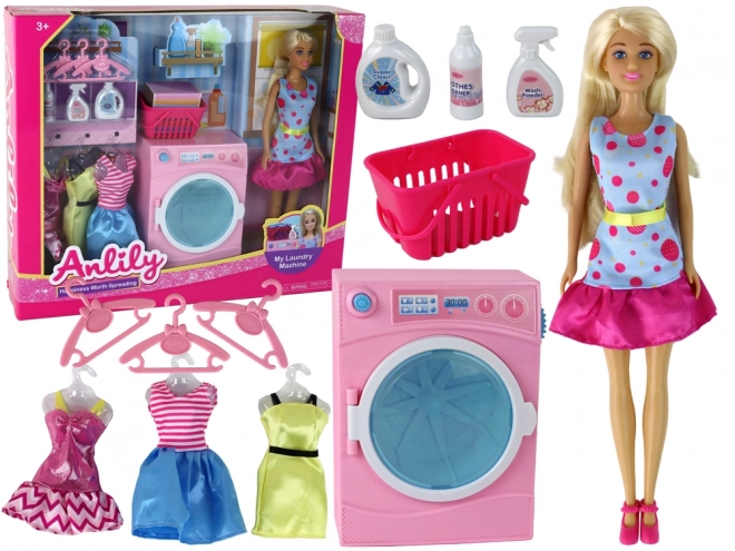 Anlily Set met Accessoires voor Poppen voor Wassen Wasmachine XXL
