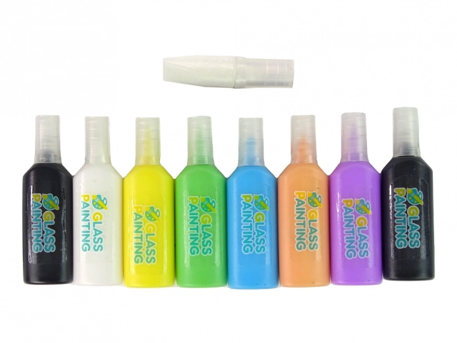 set raamstickers Eenhoorn DIY 8 kleuren met glitters