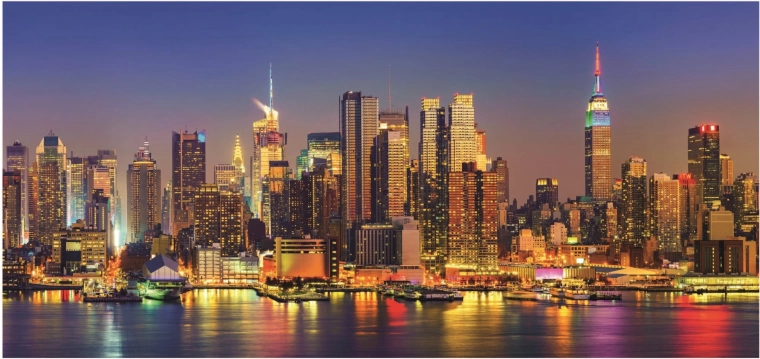 Panoramische puzzel Wolkenkrabbers in New York