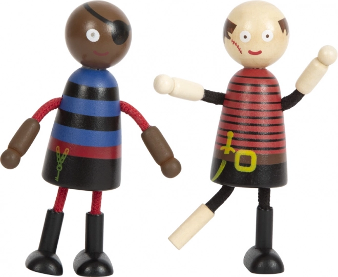 Biegsame Piratenpuppen aus Holz