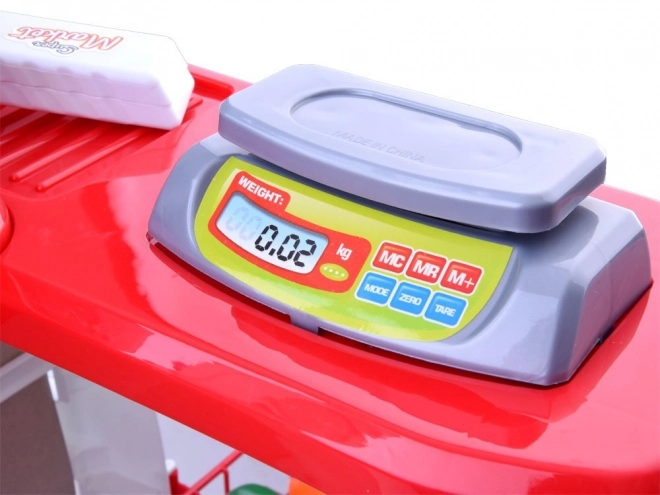 Kindersupermarkt mit Kasse und Scanner