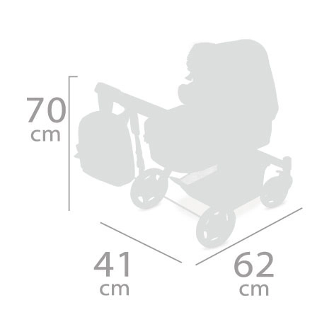 DeCuevas 80537 Poussette pliable pour poupées 3 en 1 avec sac à dos Collection TOP 2020 - 70 cm