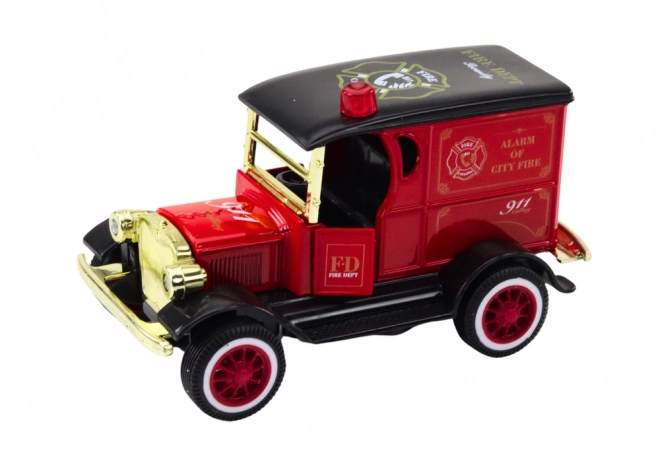 Klassieke brandweerauto 1:36 Aandrijvingslampen klinken rood