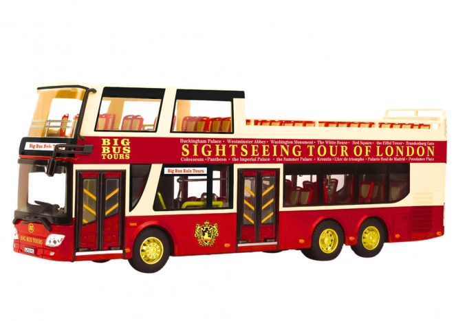 Dubbeldekker Toeristenbus 1:42 Metalen Lichten Rood