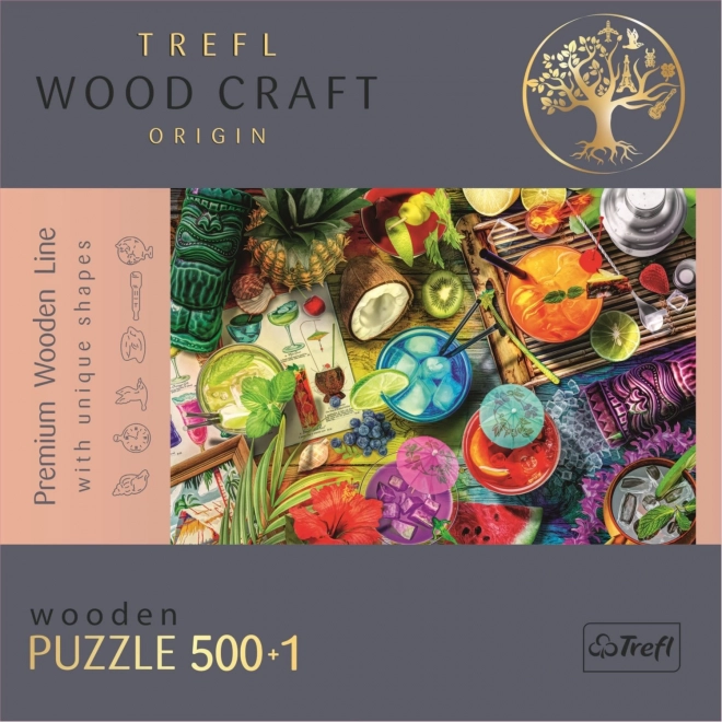 Puzzle Colorful Cocktails TREFL Wood Craft Origin 501 Pieces